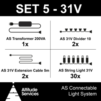 31 Volt - set voor bomen van 8 tot 12 meter