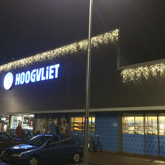 kerstverlichting in winkelcentrum