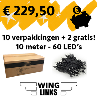 12 verpakkingen - 10m met 60 LED's